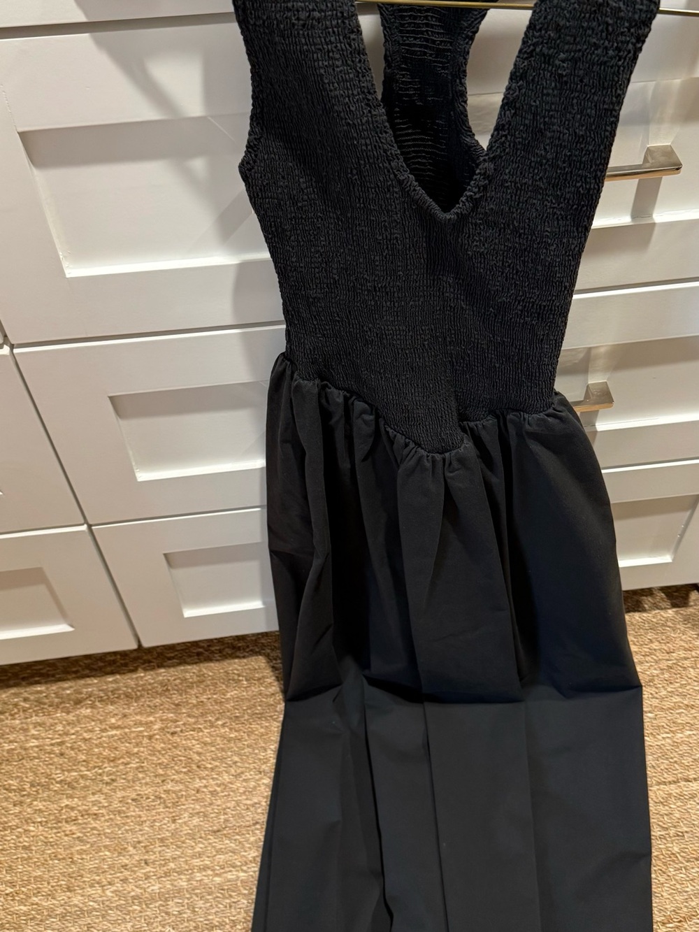 DISSH Black Off-the-Shoulder Smocked Sweater Top